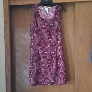 R&M Richards Burgundy Floral Midi Dress